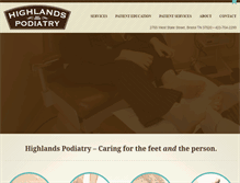 Tablet Screenshot of highlandspodiatry.com